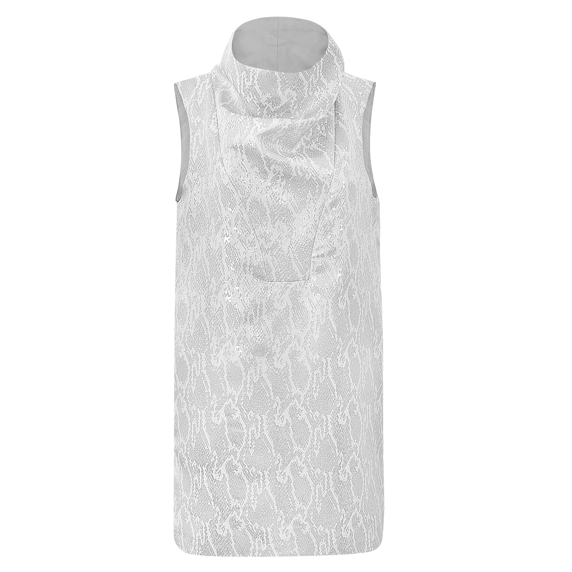 MINI DRESS CUELLO VIBORA PLATA