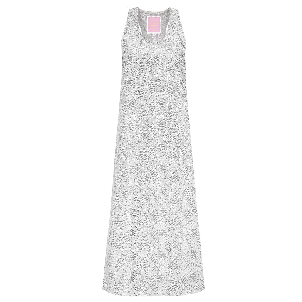 MAXI DRESS NINFA VIBORA PLATA