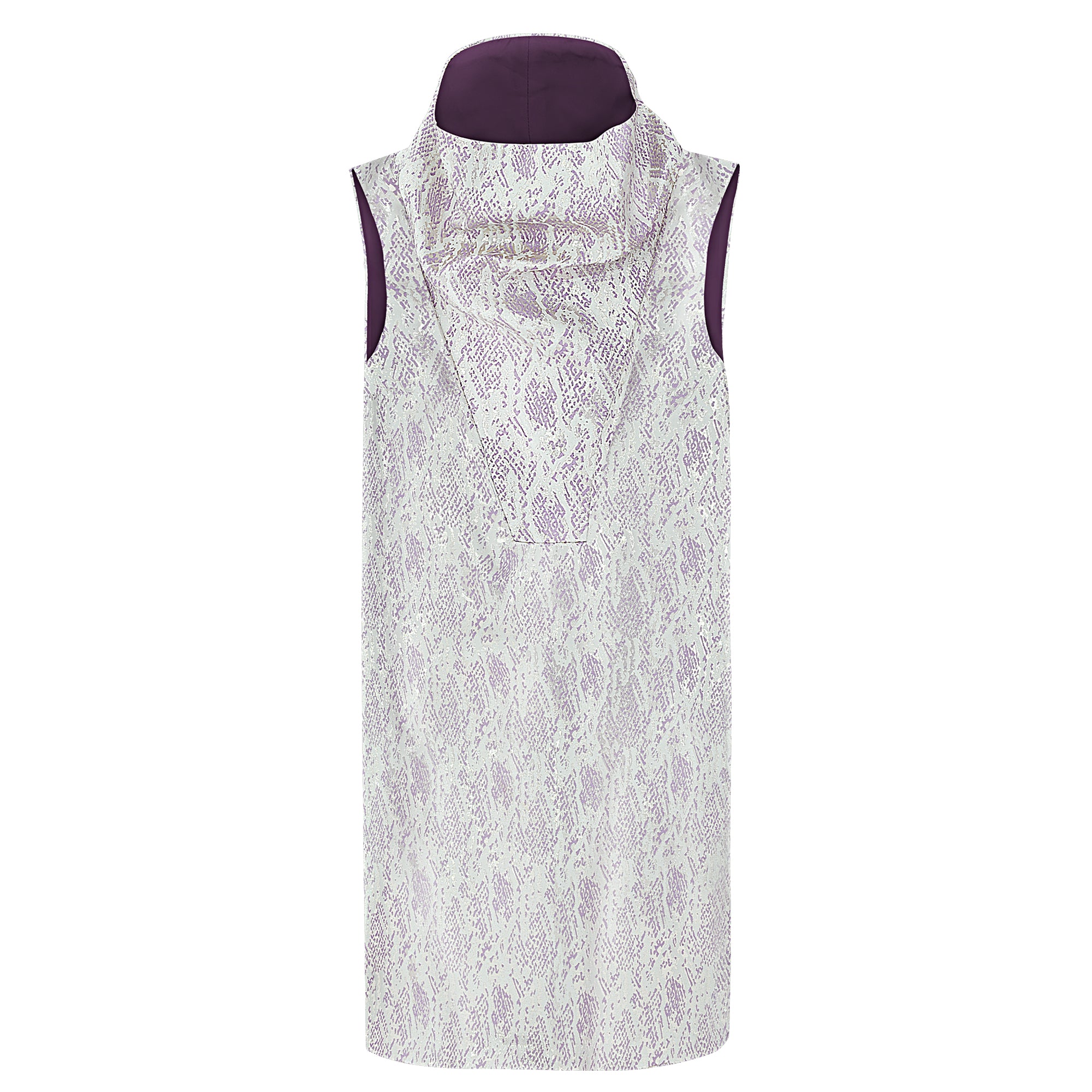 MINI DRESS CUELLO VIBORA MORADA