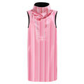 MINI DRESS CUELLO RAYAS ROSA