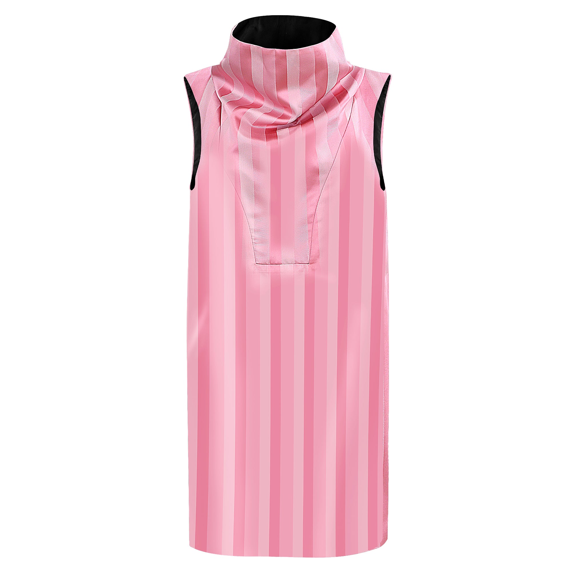 MINI DRESS CUELLO RAYAS ROSA