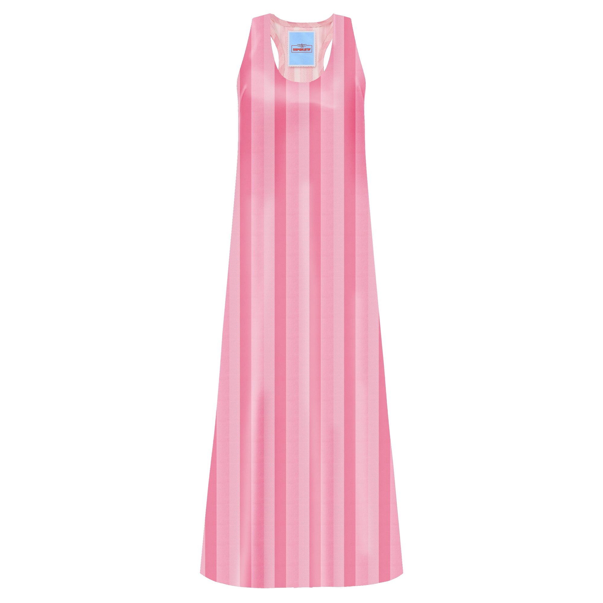 MAXI DRESS NINFA RAYAS ROSA