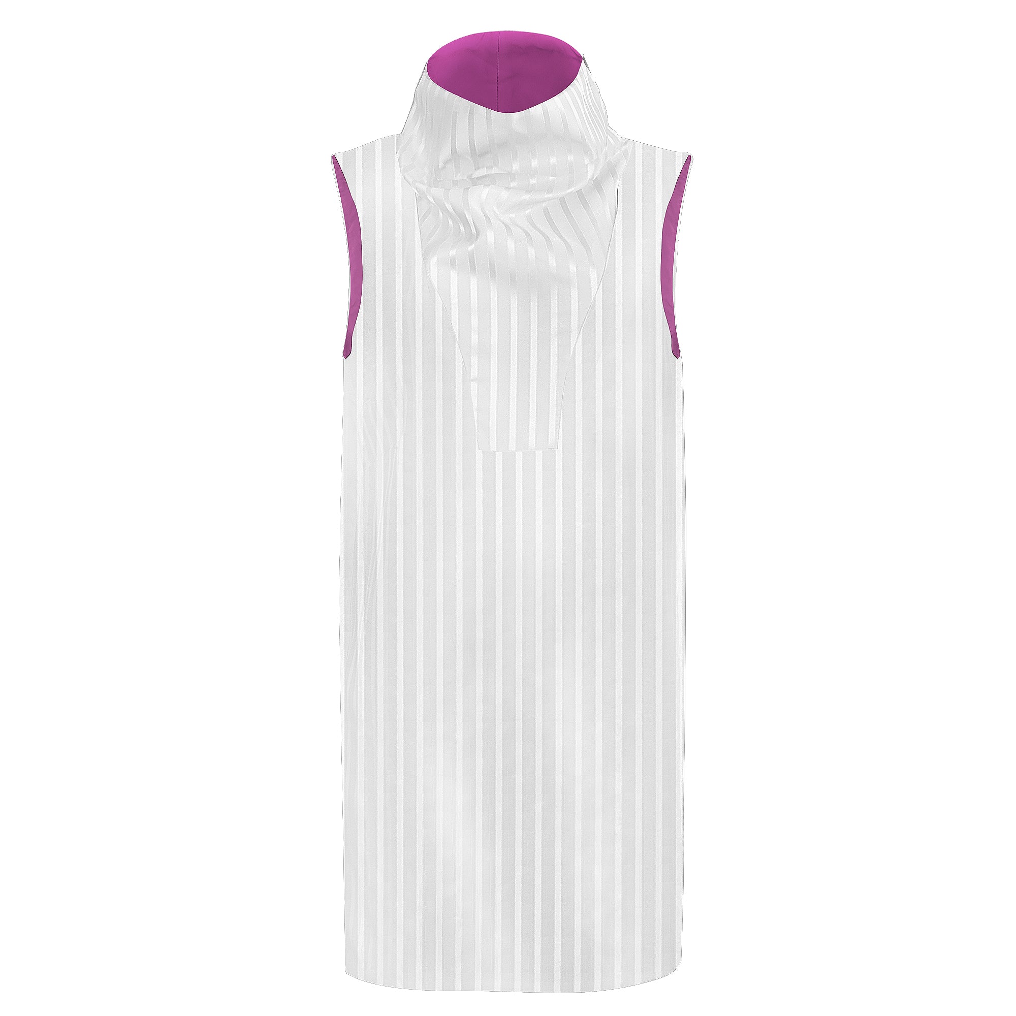 MINI DRESS CUELLO RAYAS BLANCA